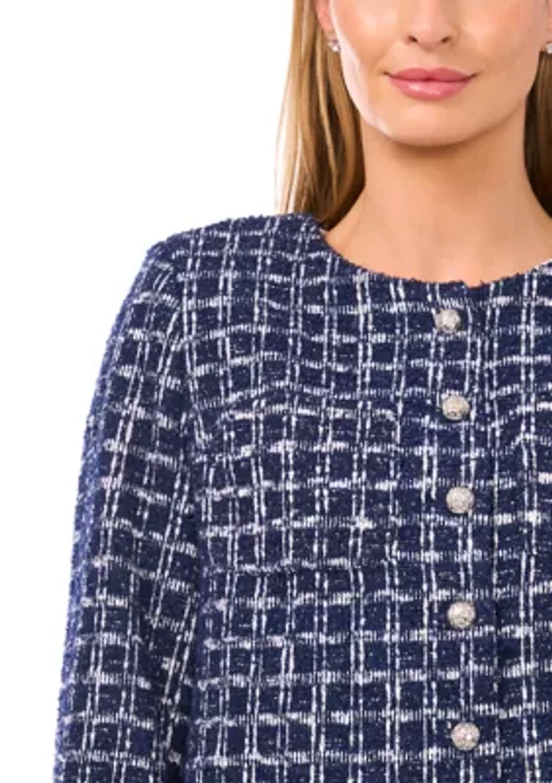 Women's Open Front Tweed Jacket