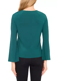 Women's Long Sleeves Bow Knit Top