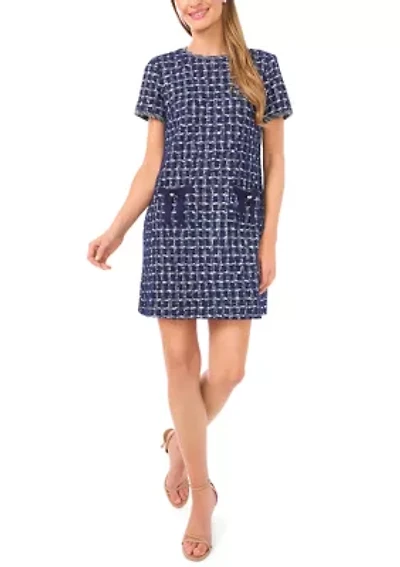 Women's Lurex Tweed A-Line Dress