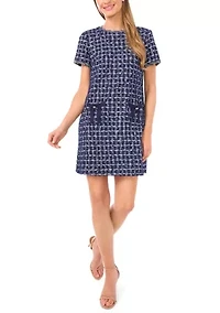 Women's Lurex Tweed A-Line Dress