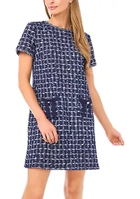 Women's Lurex Tweed A-Line Dress