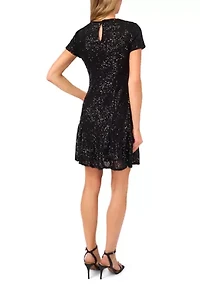 Women's Short Sleeve Sequin Dress