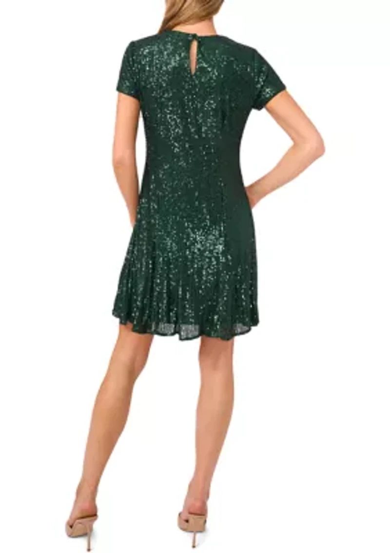 Women's Short Sleeve Sequin Dress