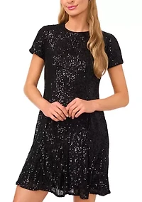 Women's Short Sleeve Sequin Dress