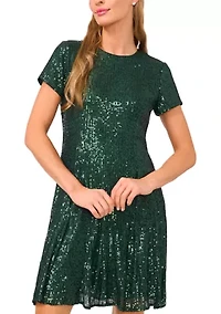 Women's Short Sleeve Sequin Dress