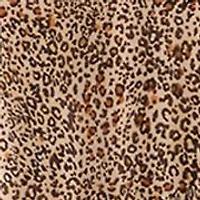 Women's 3/4 Sleeve Animal Print Dune Tiered Babydoll Dress