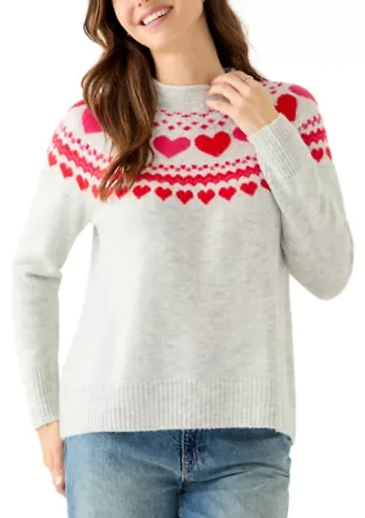 Women's Heart Fair Isle Sweater