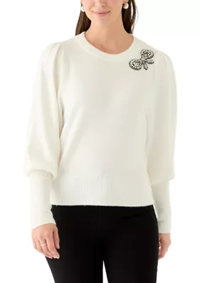 Women's Crew Neck Bow Sweater
