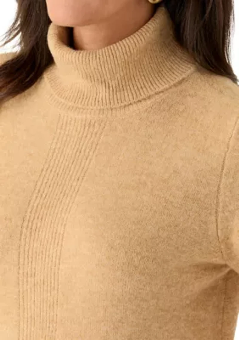 Women's Short Sleeve Mock Neck Sweater Dress