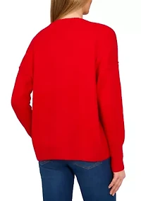 Women's Long Sleeve Beaded Amour Sweater