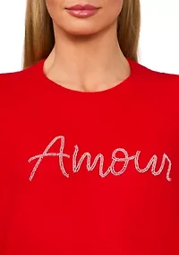 Women's Long Sleeve Beaded Amour Sweater