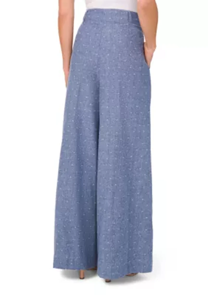 Women's Wide Leg Chambray Dobby Pants
