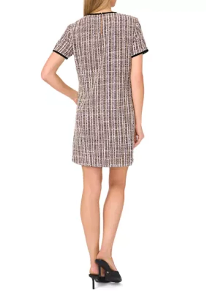 Women's Short Sleeve Tweed Dress