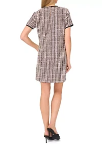 Women's Short Sleeve Tweed Dress