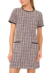Women's Short Sleeve Tweed Dress