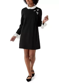 Women's Woven Collar Cuff Short Dress