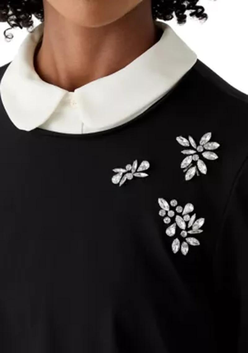 Women's Woven Collar Cuff Short Dress