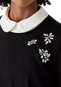 Women's Woven Collar Cuff Short Dress