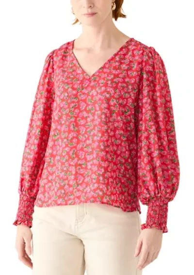 Women's Floral Heart Print Blouse