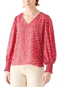 Women's Floral Heart Print Blouse
