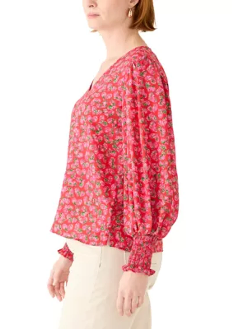 Women's Floral Heart Print Blouse