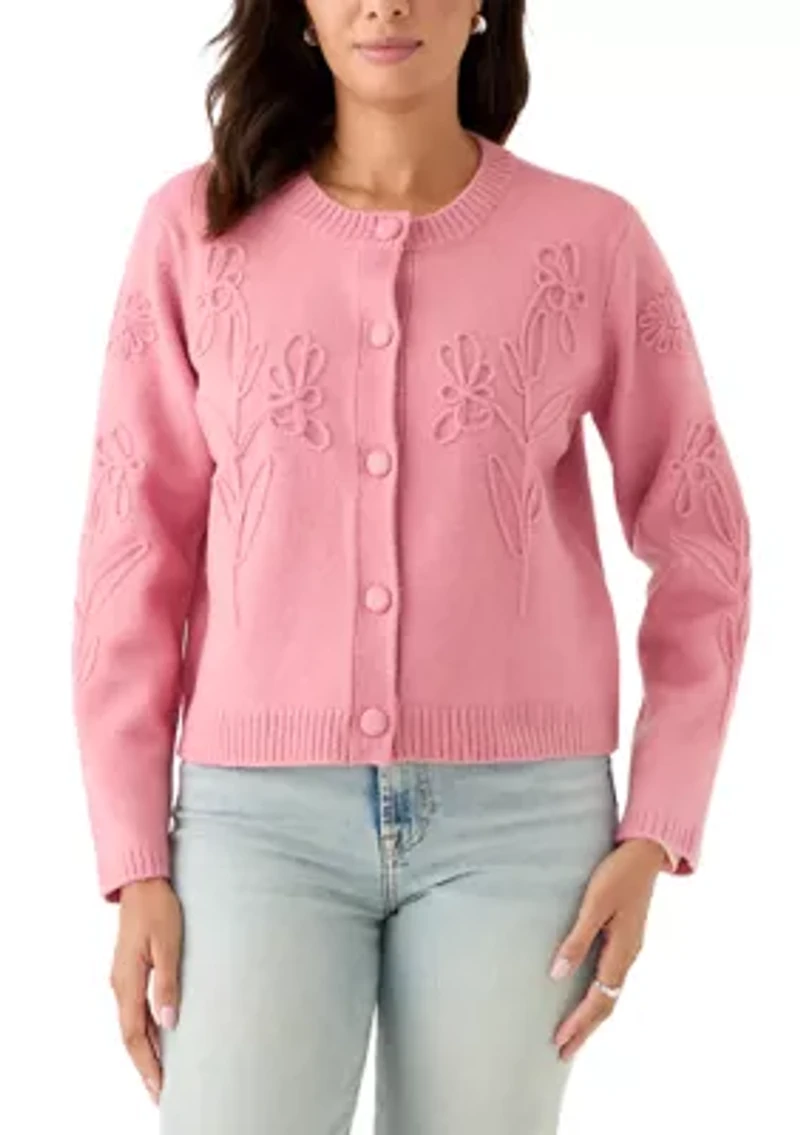 Women's Long Sleeve Floral Spaghetti Cardigan