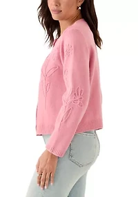 Women's Long Sleeve Floral Spaghetti Cardigan