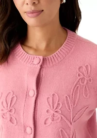 Women's Long Sleeve Floral Spaghetti Cardigan