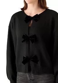 Women's Long Sleeve Bow Front Cardigan