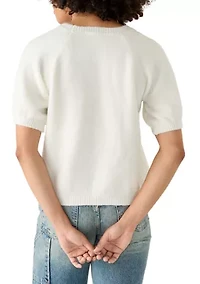 Women's Floral Embellished Crew Neck Sweater