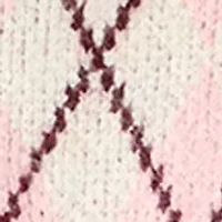 Women's Argyle Heart Crew Neck Sweater