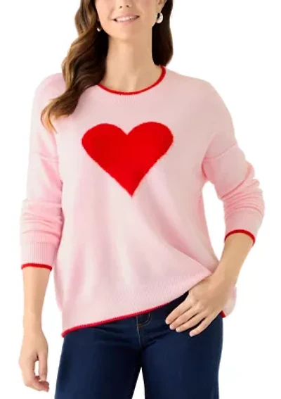 Women's Heart Crew Neck Sweater