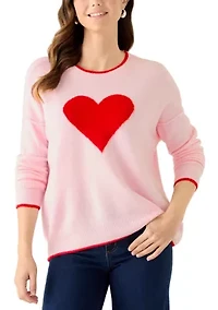Women's Heart Crew Neck Sweater