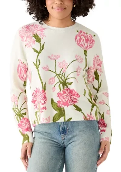 Women's Floral Crew Neck Sweater