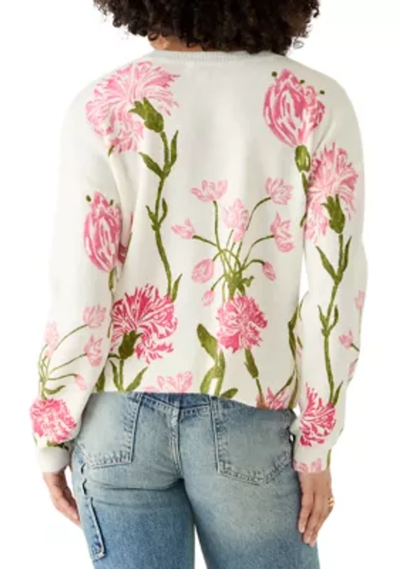 Women's Floral Crew Neck Sweater