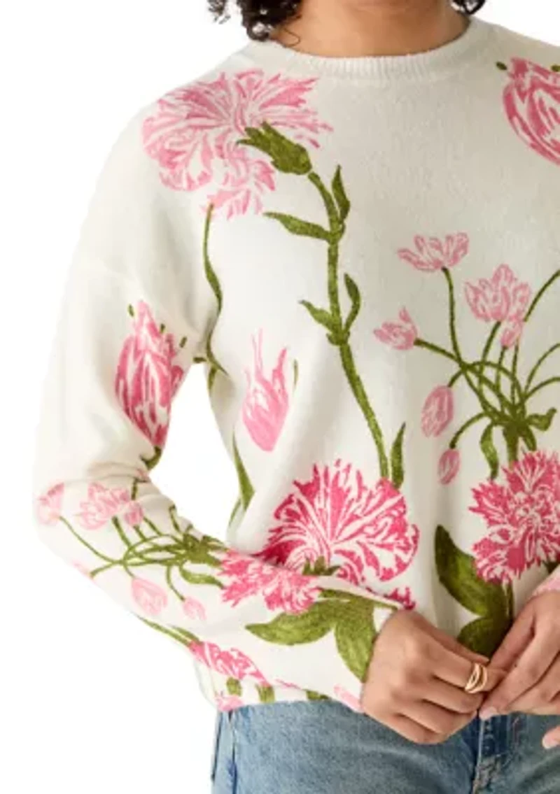 Women's Floral Crew Neck Sweater