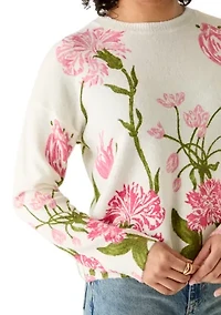 Women's Floral Crew Neck Sweater