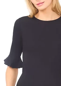 Women's Ruffle Sleeve Solid Blouse
