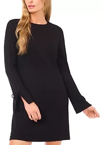 Women's Bow Sleeve Ponte Knit Shift Dress