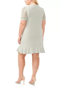 Plus Clip Dot Babydoll Dress