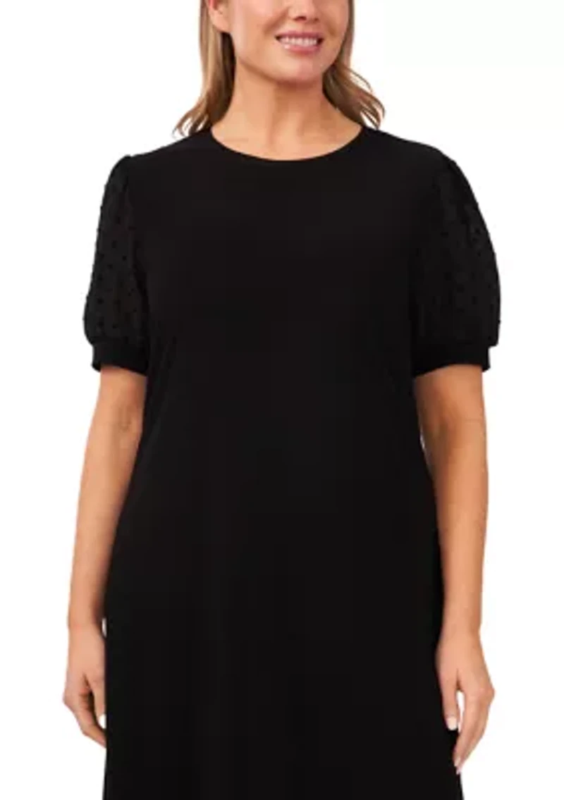 Plus Clip Dot Babydoll Dress