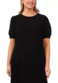 Plus Clip Dot Babydoll Dress