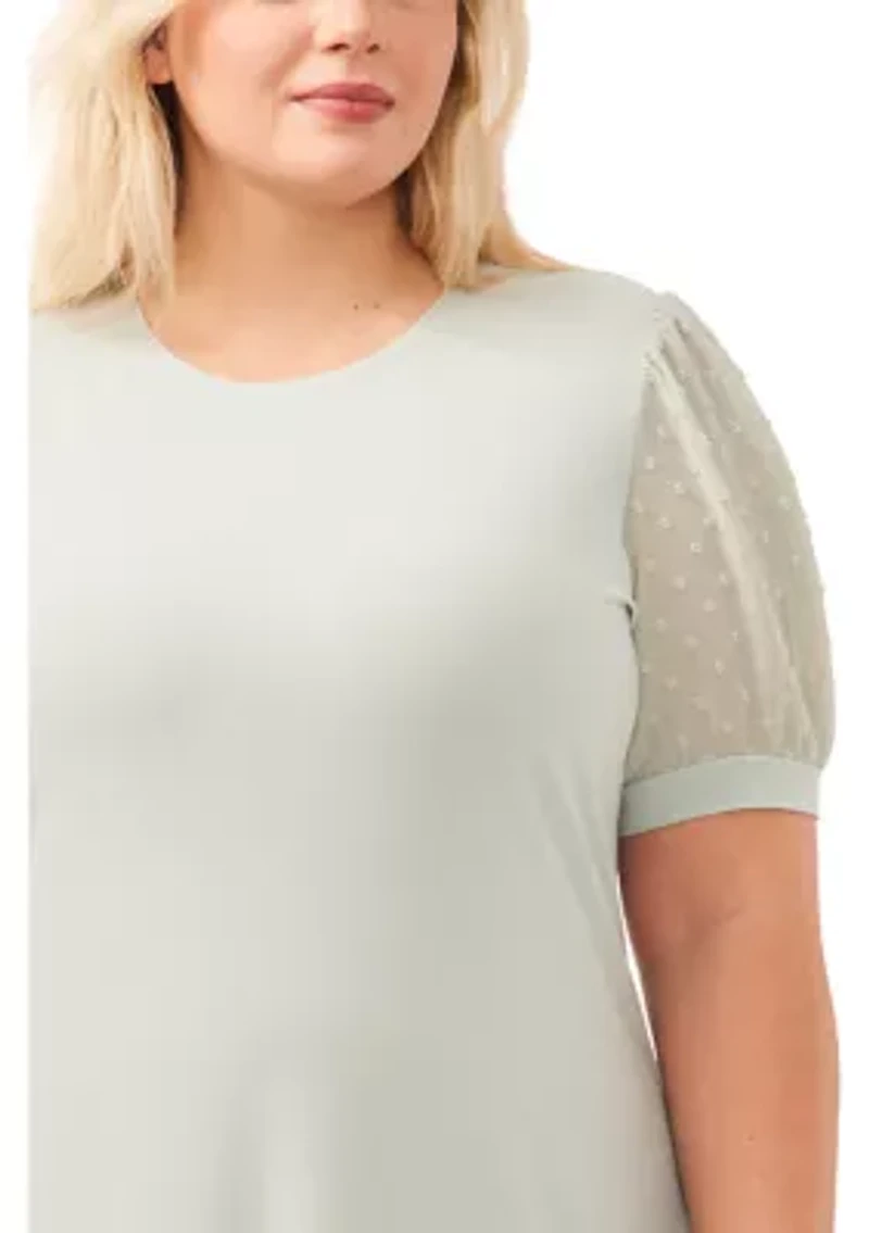 Plus Clip Dot Babydoll Dress