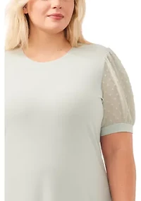 Plus Clip Dot Babydoll Dress