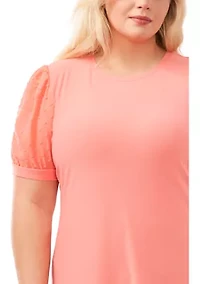 Plus Clip Dot Babydoll Dress