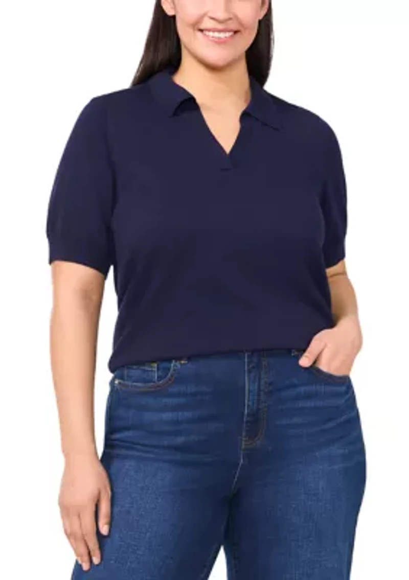 Plus Short Sleeve Polo Shirt