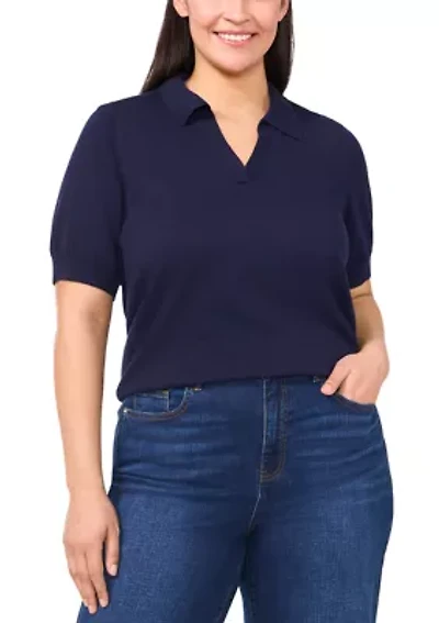 Plus Short Sleeve Polo Shirt