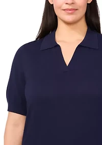 Plus Short Sleeve Polo Shirt