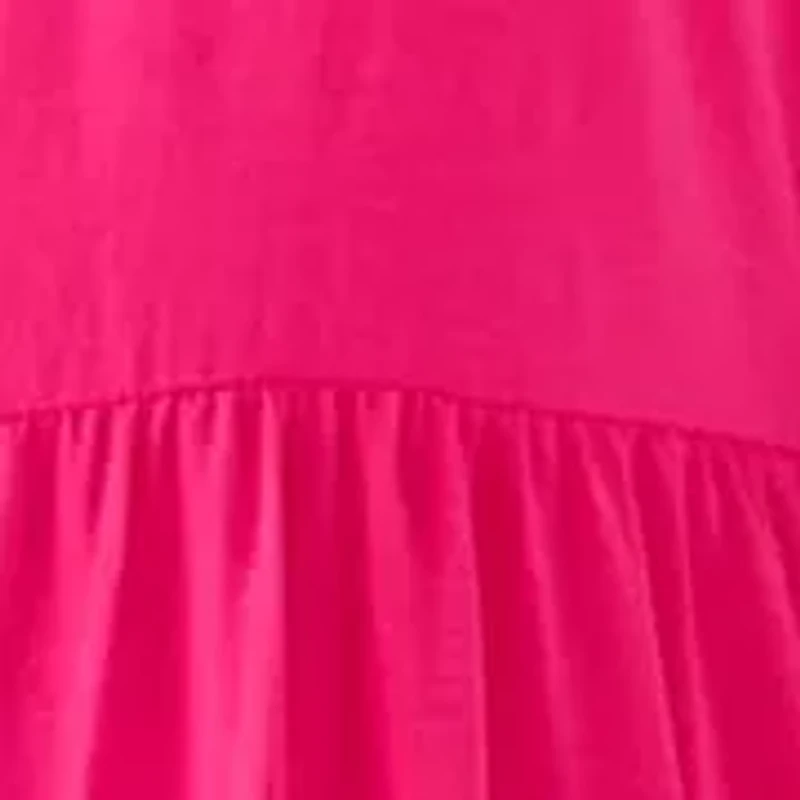 Plus Short Sleeve Tiered Maxi Shirtdress