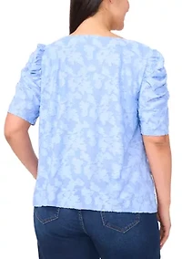 Plus Ruched Sleeve Top